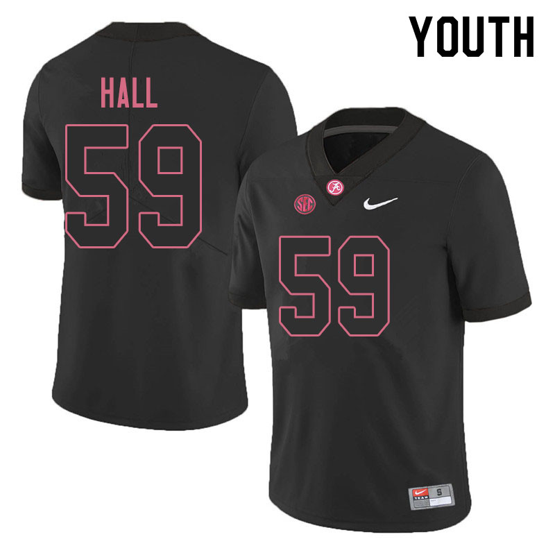 Youth #59 Jake Hall Alabama Crimson Tide College Football Jerseys Sale-Blackout